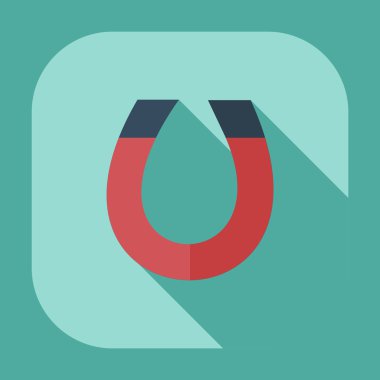 Gölge simgeler mıknatıs ile düz modern tasarım