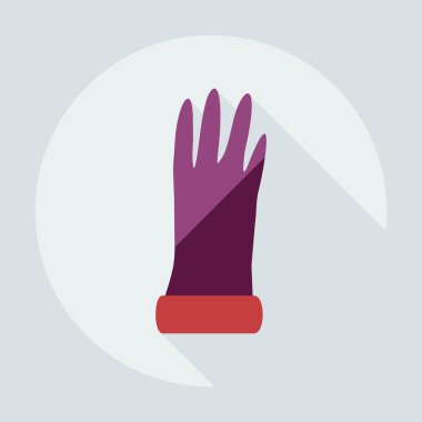 Gölge simgeler eldiven ile düz modern tasarım