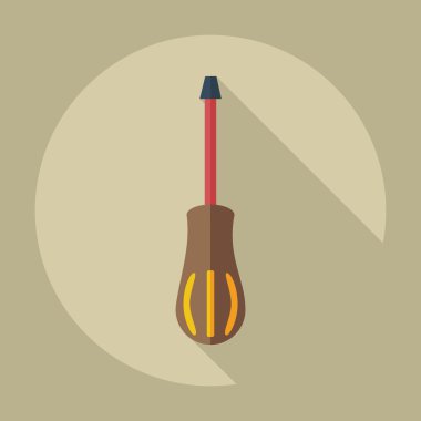 Gölge simgeler tornavida ile düz modern tasarım