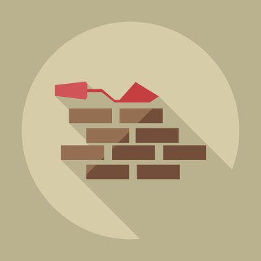 Gölge simgeleri duvar ile düz modern tasarım