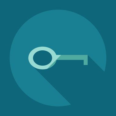 Düz modern tasarım ile gölge simgeler anahtar