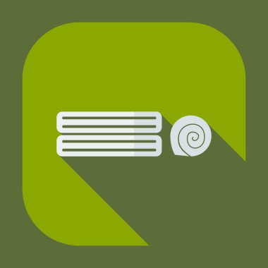 Gölge simgeler havlu ile düz modern tasarım