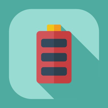 Gölge simgeler batarya ile düz modern tasarım