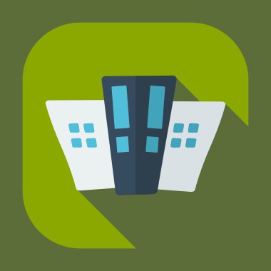 Bina gölge simgeleri ile düz modern tasarım