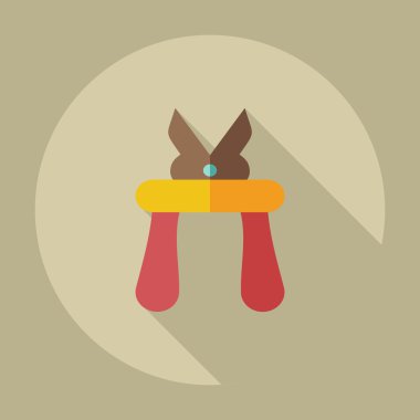 Gölge simgeler metal makası ile düz modern tasarım