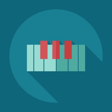 Gölge simgeler piyano ile düz modern tasarım