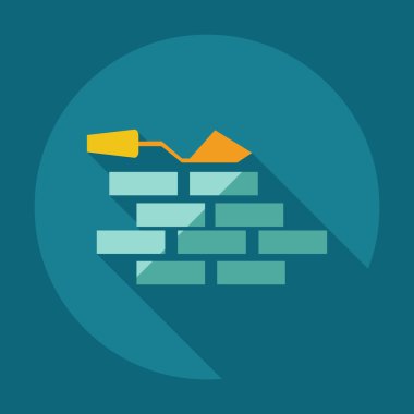 Gölge simgeleri duvar ile düz modern tasarım