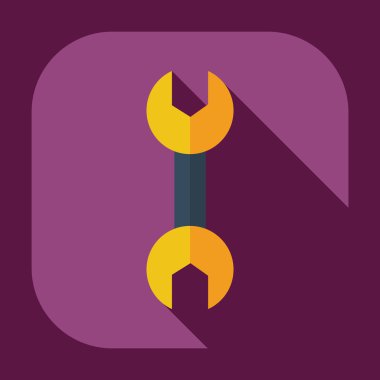 Gölge simgeler anahtar ile düz modern tasarım