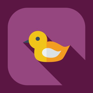 Gölge simgeler ördek banyo ile düz modern tasarım