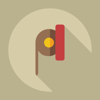 Gölge simgeler tuvalet kağıdı ile düz modern tasarım