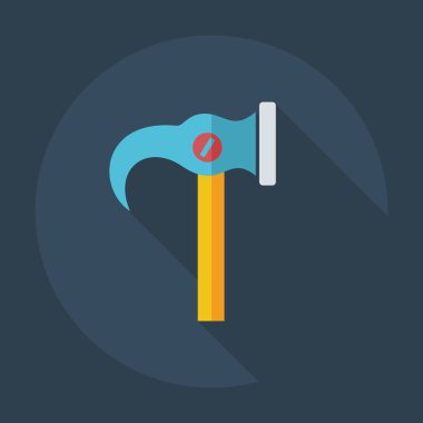 Gölge simgeler çekiç ile düz modern tasarım