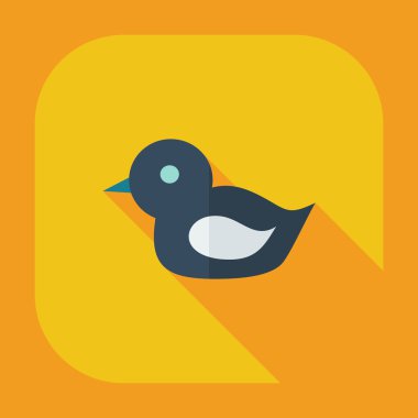 Gölge simgeler ördek banyo ile düz modern tasarım