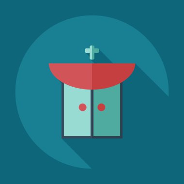 Gölge simgeler lavabo ile düz modern tasarım