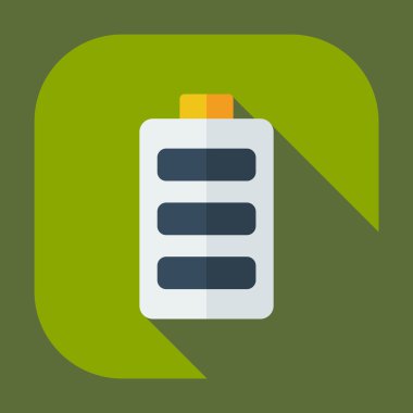 Gölge simgeler batarya ile düz modern tasarım