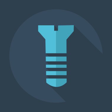 Gölge simgeler vida ile düz modern tasarım