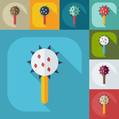 Gölge simgeler topuz ile düz modern tasarım