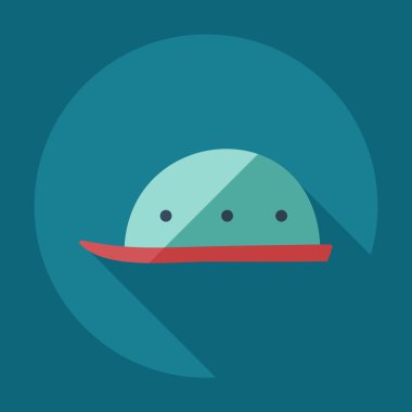 Gölge simgeler kask ile düz modern tasarım