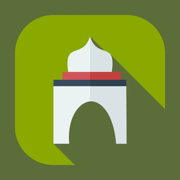Diseño moderno plano con iconos de sombra mezquita — Vector de stock