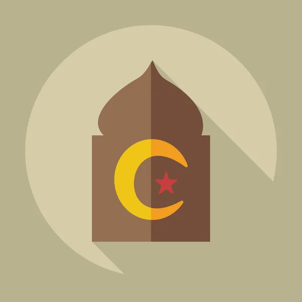 Platt modern design med skugga ikoner moské — Stock vektor