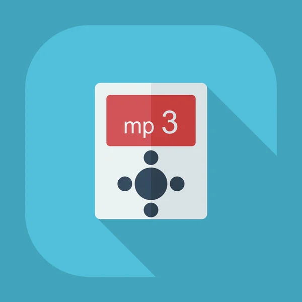 Platt modern design med skugga ikoner mp3 — Stock vektor