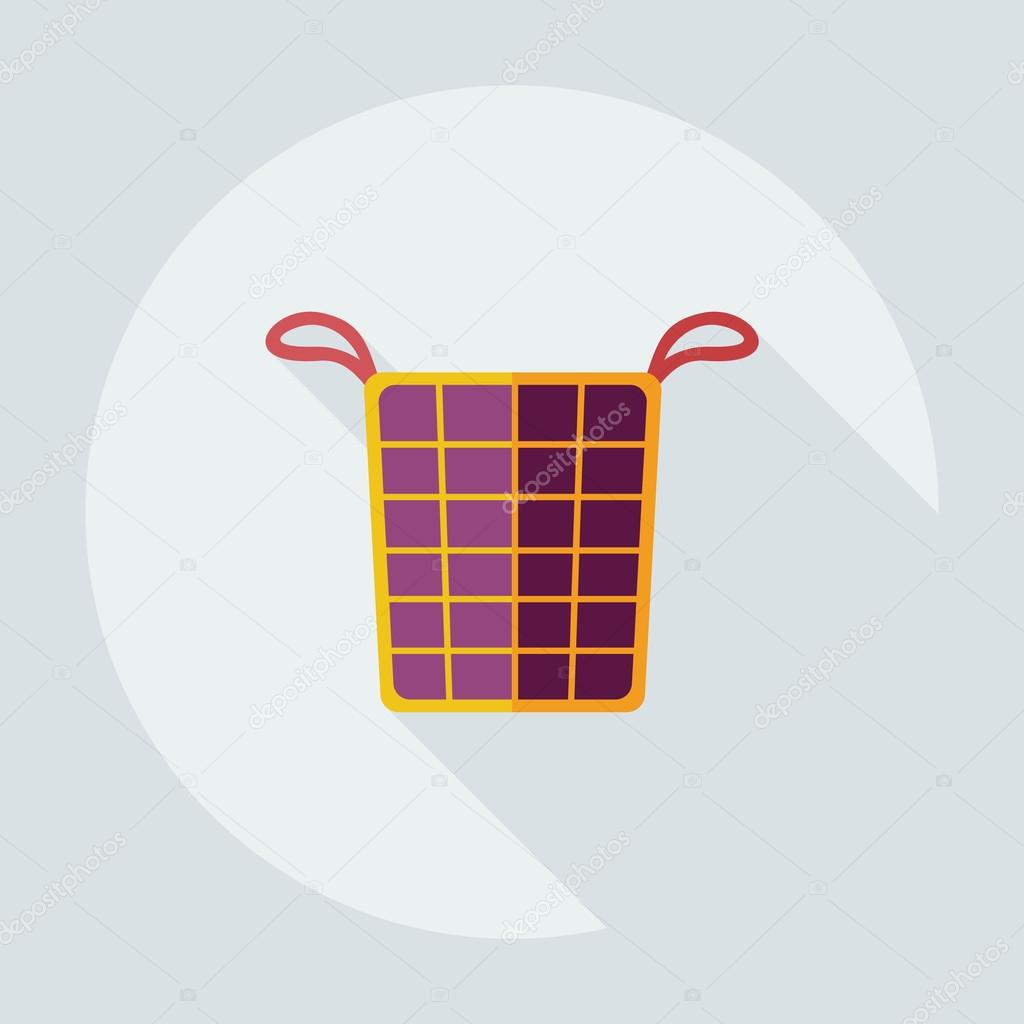 Flat modern design with shadow icons basket of dirty clothes