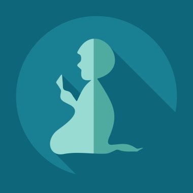 Gölge simgeler dua ile düz modern tasarım