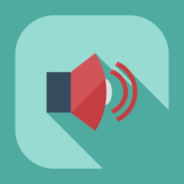 Gölge simgeler ses ile düz modern tasarım