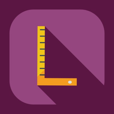 Gölge simgeler cetvel ile düz modern tasarım