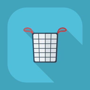 Gölge simgeler sepet kirli giysiler ile düz modern tasarım