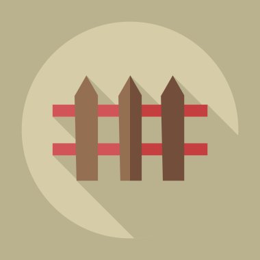 Gölge simgeler çit ile düz modern tasarım