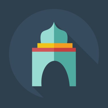 Gölge simgeler Camii ile düz modern tasarım