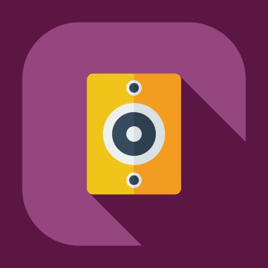 Gölge simgeler ses ile düz modern tasarım