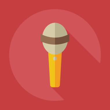 Gölge simgeler mikrofon ile düz modern tasarım