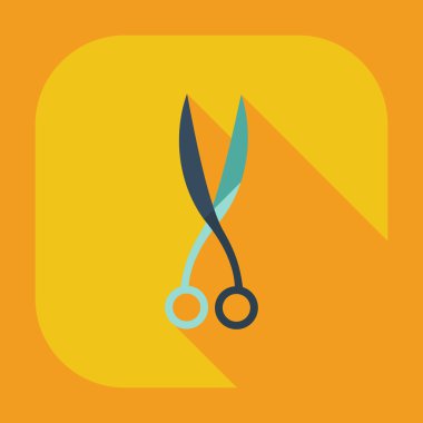 Gölge simgeler makas ile düz modern tasarım