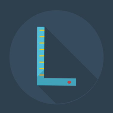 Gölge simgeler cetvel ile düz modern tasarım