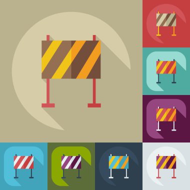 Düz kavramı, set modern tasarımı ile gölge uyarısı