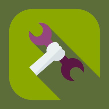 Gölge simgeler anahtar ile düz modern tasarım