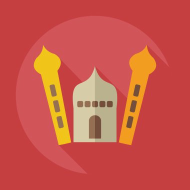 Gölge simgeler Camii ile düz modern tasarım