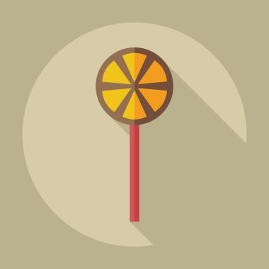 Gölge simgeler şeker ile düz modern tasarım