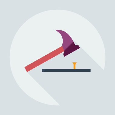 Gölge simgeler çekiç ile düz modern tasarım