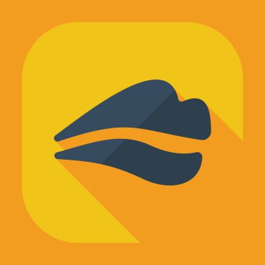 Gölge simgeler dudakları ile düz modern tasarım