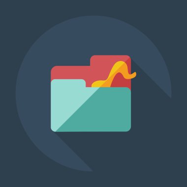 Gölge simgeler müzik ile düz modern tasarım