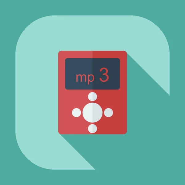Platt modern design med skugga ikoner mp3 — Stock vektor
