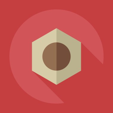 Gölge simgeler vida-somun ile düz modern tasarım