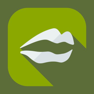 Gölge simgeler dudakları ile düz modern tasarım