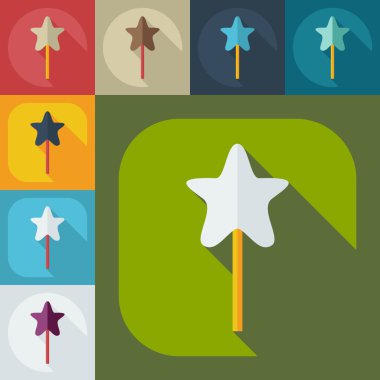 Gölge simgeler şeker ile düz modern tasarım