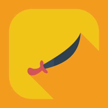 Gölge simgeler kılıç ile düz modern tasarım