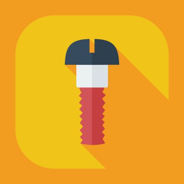 Gölge simgeler vida ile düz modern tasarım