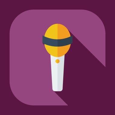 Gölge simgeler mikrofon ile düz modern tasarım