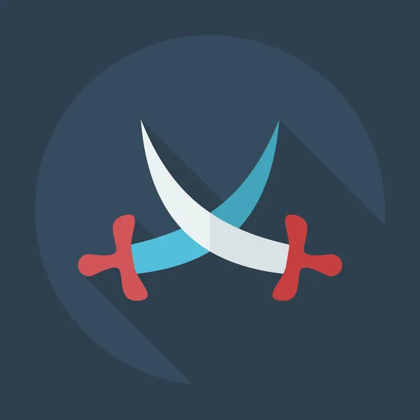 Gölge simgeler kılıç ile düz modern tasarım — Stok Vektör